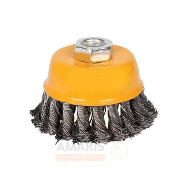 Cup Twist Wire Brush with Nut - Metric 3'' amaris hardware