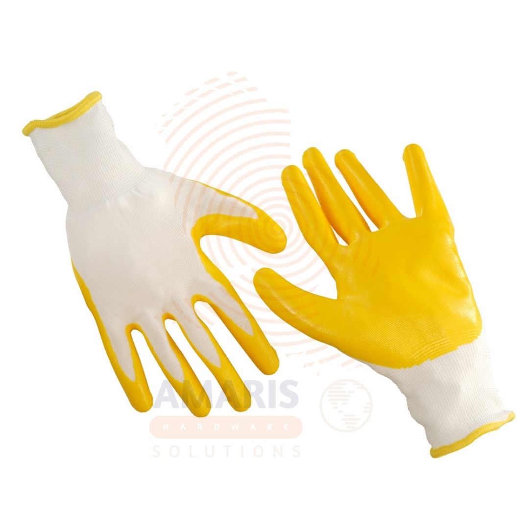 Rubber Coated Gloves(Yellow) amaris hardware