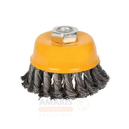 Cup Twist Wire Brush with Nut - Metric 5'' amaris hardware