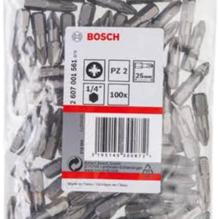 Bosch Extra Hard PZ2 Screwdriver Bit Amaris Hardware Solutions